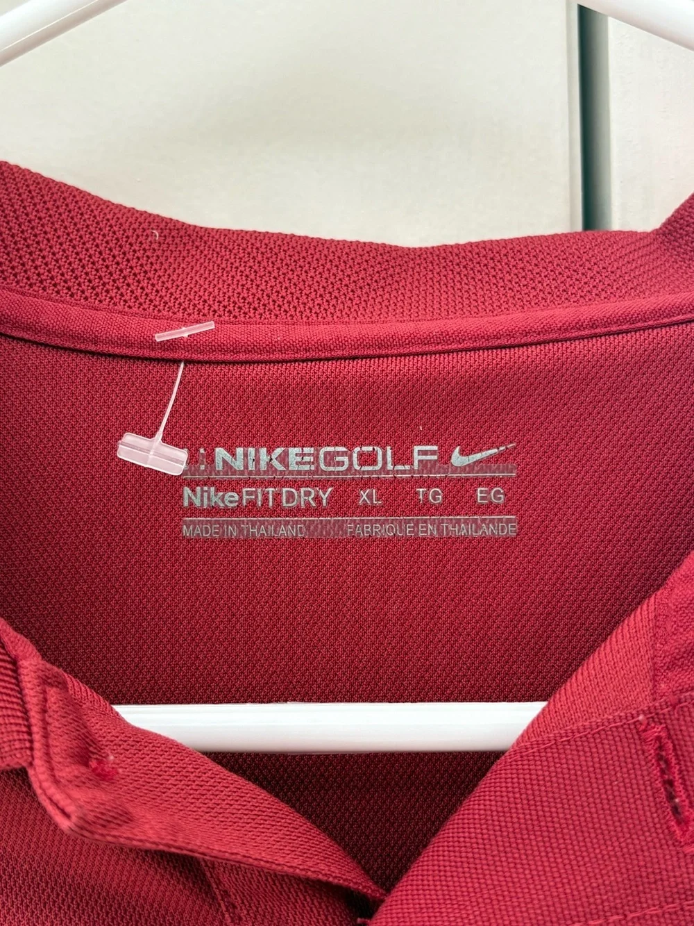 Nike Golf Fit DRY Maroon Red Men's Short Sleeve Polo Shirt (Size XL)